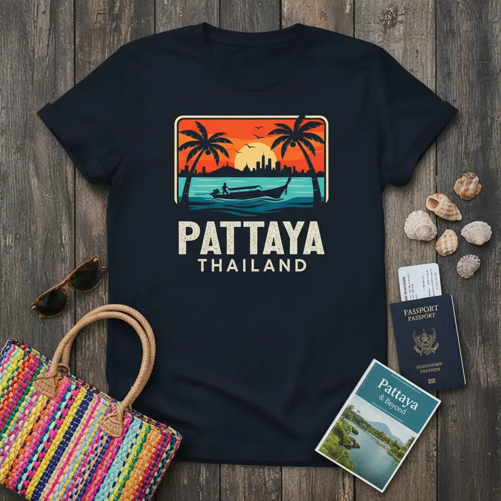 Pattaya Thailand Retro Sunset Beach T-Shirt Gift