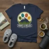 Paws & Relax Take It Easy t-shirt with mountain and paw print graphic, navy blue tee