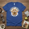 Pawsitively the Best Fur Dad Ever T-Shirt with a paw print and sparkling accents, designed for dog fathers