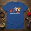 Peace Love Pitties T-Shirt featuring a graphic of a pitbull wearing a bandana, peace sign, and heart