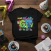 Peace Out Now I'm 67 birthday t-shirt with cartoon numbers 6 and 7 and colorful paint splatters