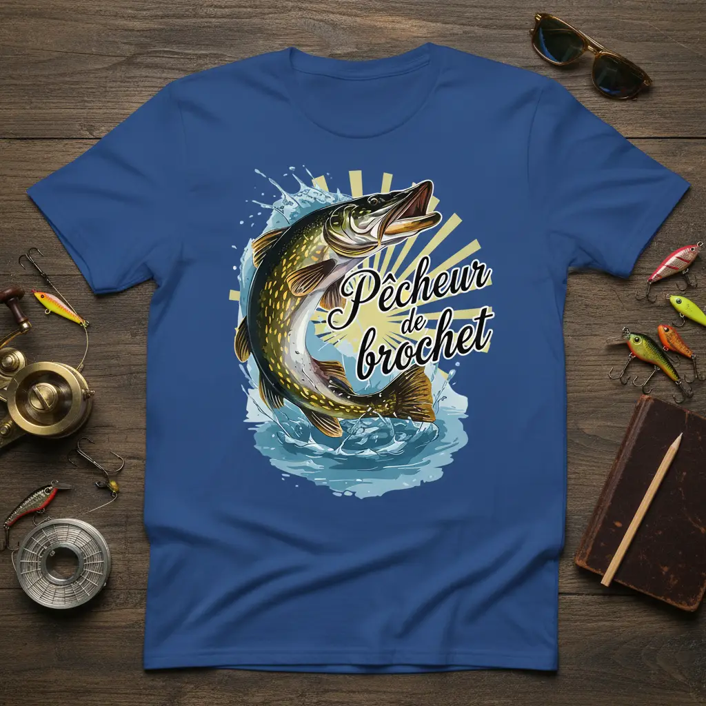 Pêcheur De Brochet Fishing T-Shirt Gift for Anglers