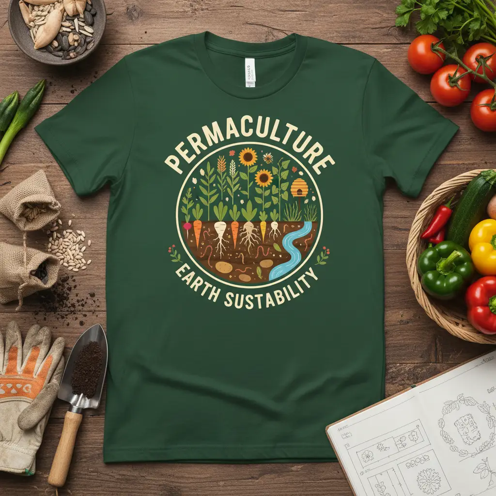 Permaculture Earth Sustainability T-Shirt Eco Garden Gift