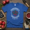 Persephone's Farm Fresh Pomegranates Pick Your Own t-shirt design featuring a circular logo with a pomegranate tree and text