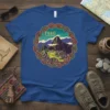 Perú Machu Picchu 1940 Correos 1 Sol t-shirt design featuring a circular emblem with mountains and ancient ruins