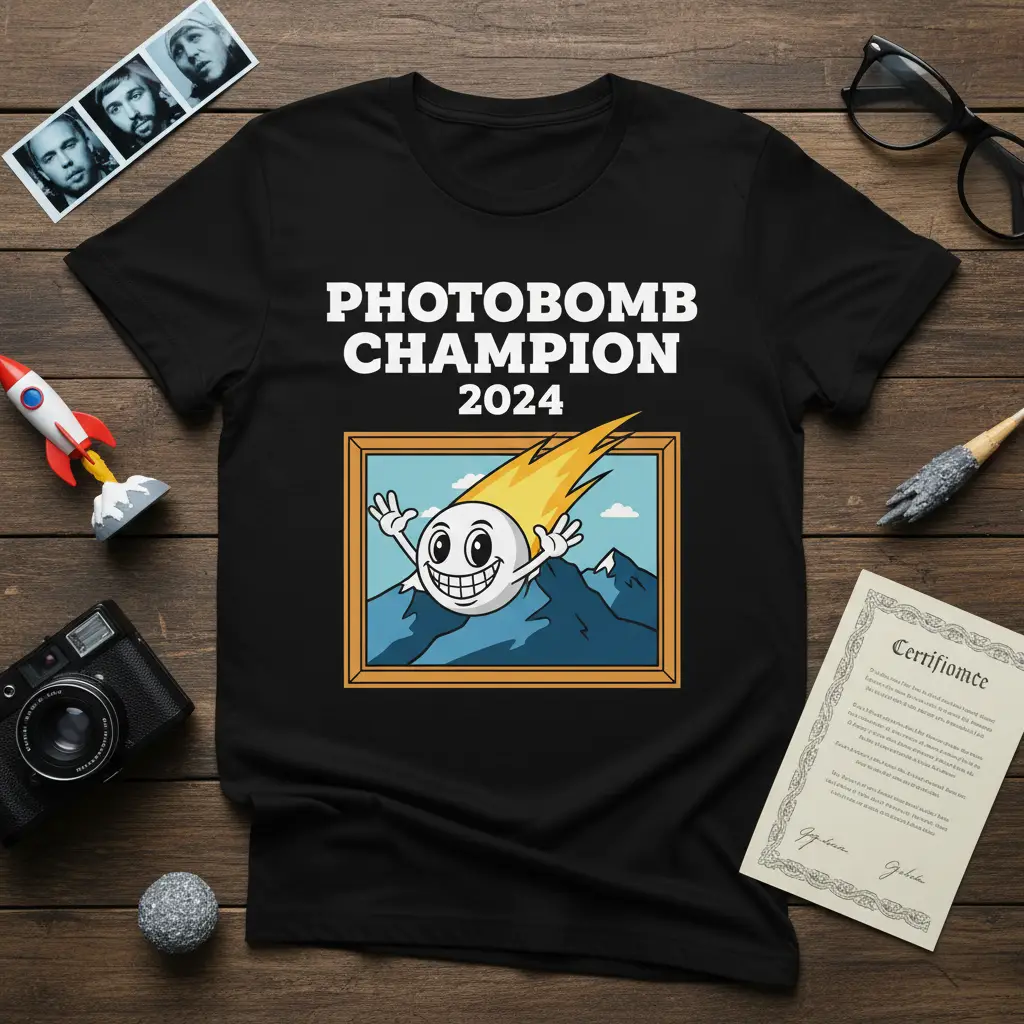Photobomb Champion 2024 Funny T-Shirt Gag Gift Idea