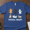 Physical Therapy Cats creative graphic design printed on comfortable cotton t-shirt