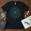 Pi Symbol Math Numbers Spiral T-Shirt stylish graphic design printed on comfortable cotton t-shirt