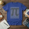 Pi Symbol Math Numbers bold graphic design printed on comfortable cotton t-shirt