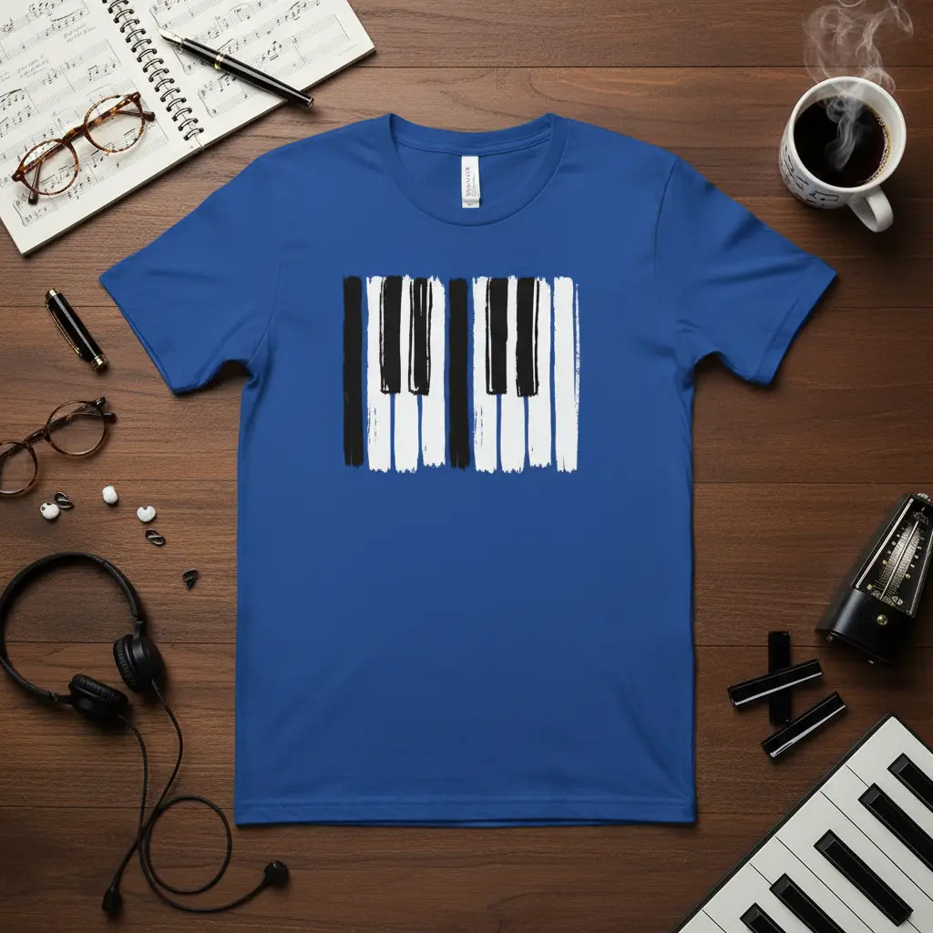Piano Keyboard Graphic T-Shirt for Music Lovers