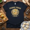 Navy t-shirt with "PIEROGI SQUAD SQUAD" text and cartoon pierogi graphic