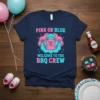 Pink or Blue Welcome to the BBQ Crew t-shirt design featuring a chef pig graphic and barbecue theme