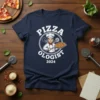 Pizza Ologist 2024 T-Shirt featuring a cartoon chef holding a pizza, with text "Pizza Ologist 2024"