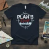 Plan B Cincinnati T-Shirt featuring a compass design with city skyline and airplane icons