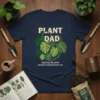 Plant Dad Rooted In Love Growing Stronger Every Day t-shirt design with monstera leaves and vines