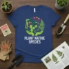 Plant Native Species t-shirt with a circular design of various native plants held by hands