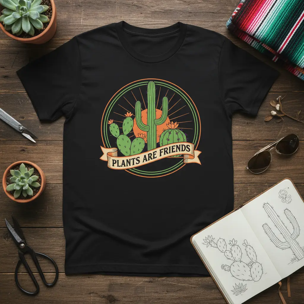 Plants Are Friends Cactus T-Shirt for Plant Lovers