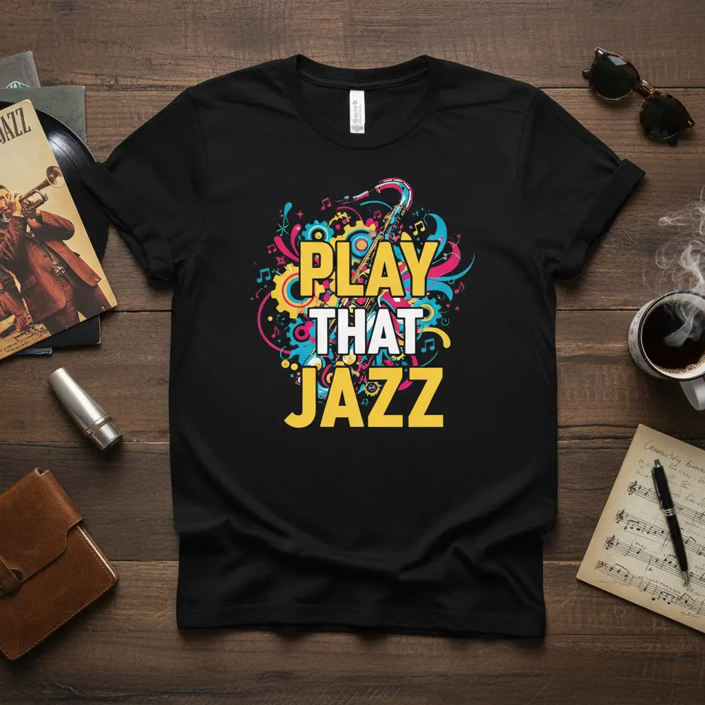 Play That Jazz Saxophone T-Shirt Cool Music Gift