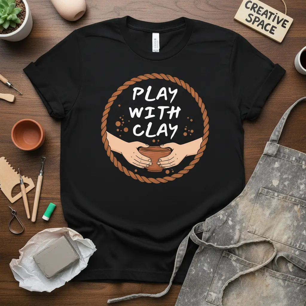Play With Clay T-Shirt Pottery Lover Gift for Artists
