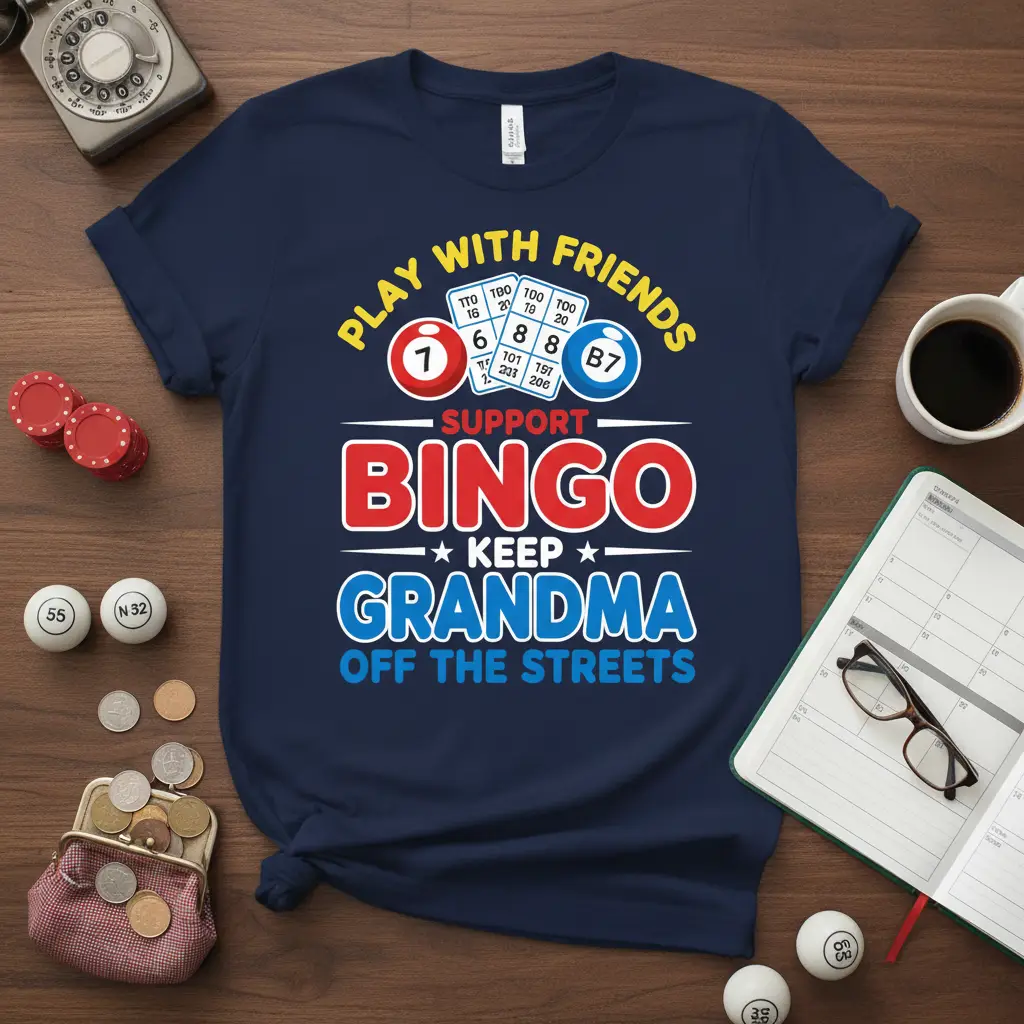 Play With Friends Support Bingo Keep Grandma T-Shirt