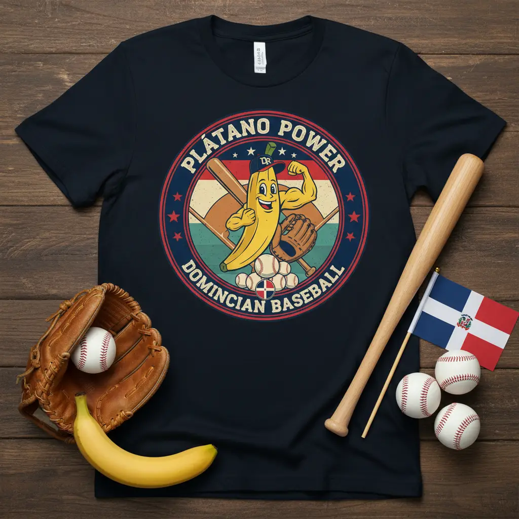 Plátano Power Dominican Baseball T-Shirt Dr Pride