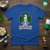 Poland Ireland Brotherhood t-shirt design with a green tartan shamrock and a white eagle graphic