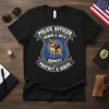 Black t-shirt with Police Officer Honor & Duty Deputy Protect & Serve design featuring a German Shepherd K9