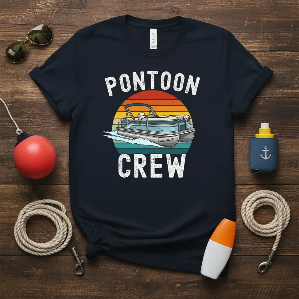 Pontoon Crew T-Shirt Lake Life Summer Boat Apparel