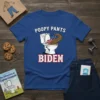 Poopy Pants Biden t-shirt design featuring a toilet with brown contents and the American flag