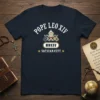 Pope Leo XIV MMXXV Vatican City T-Shirt featuring papal insignia and Roman numerals in white and gold text