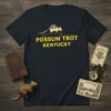 Possum Trot Kentucky T-Shirt featuring a cartoon possum running with yellow text "POSSUM TROT KENTUCKY"