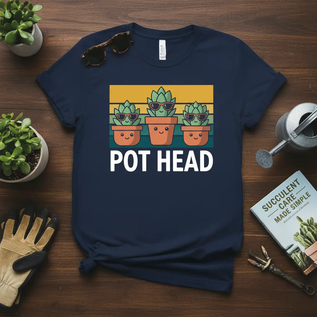 Pot Head Succulent T-Shirt Funny Plant Lover Gift