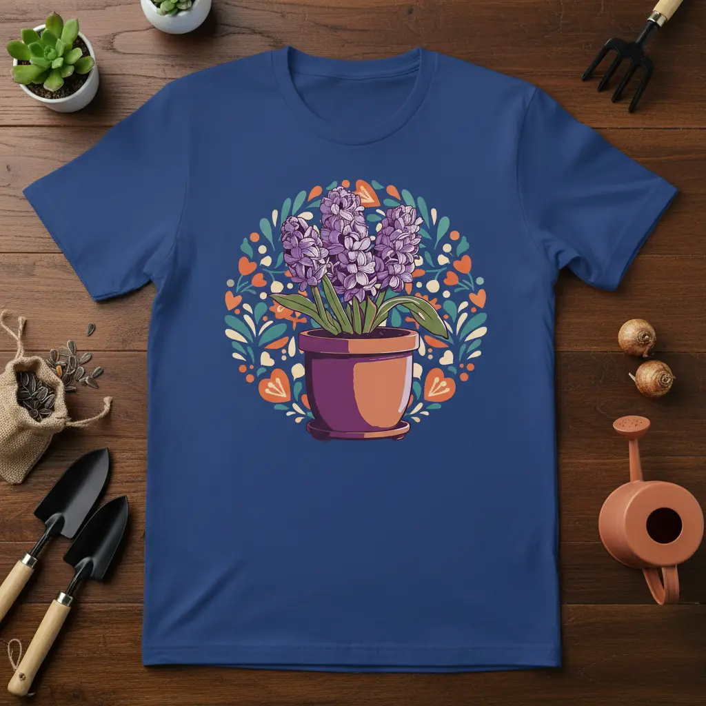 Potted Hyacinth Flower T-Shirt Botanical Spring Bloom Gift