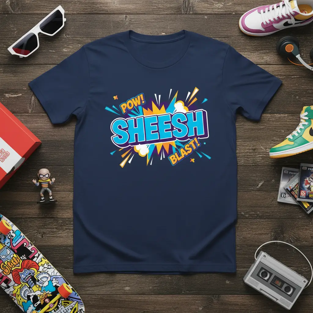Pow! Sheesh Blast! Comic Style T-Shirt Funny Meme Gift