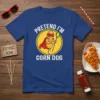 Pretend I'm Corn Dog graphic tee featuring a superhero corn dog character with text