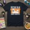 Pretend I'm An Anime Character t-shirt with anime eyes and orange hair graphic