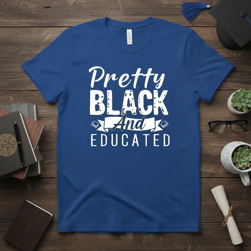 Pretty Black and Educated T-Shirt Black Queen Gift