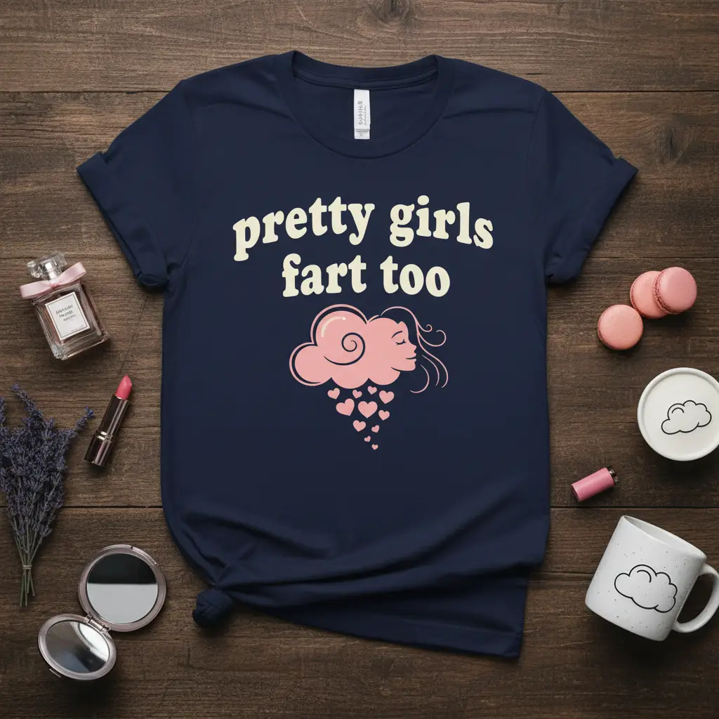 Pretty Girls Fart Too Funny Quote T-Shirt Sassy Humor Gift