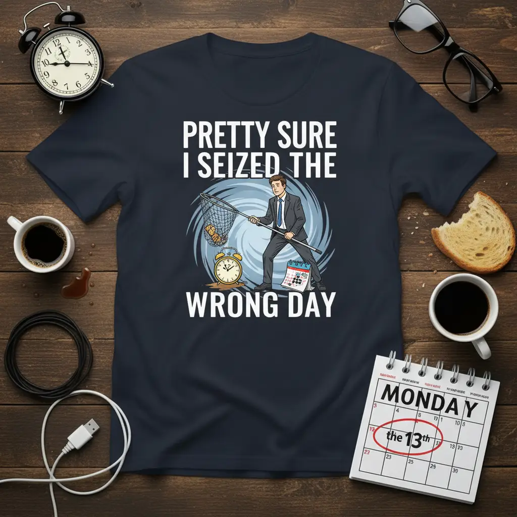Pretty Sure I Seized the Wrong Day T-Shirt Funny Quote Gift