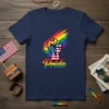 Pride Fist Rainbow American Flag stylish graphic design printed on comfortable cotton t-shirt
