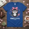 PRIMATE & PETAL EST. 2024 T-Shirt with a gorilla wearing glasses and a bandana, holding a rose