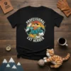 Professional Cat Herder t-shirt design featuring a cowboy herding multiple cats with a lasso and stick, vintage sunset background