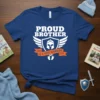 Proud Brother of a NICU Warrior t-shirt design featuring white text, a shield with wings, and baby feet