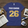 Proud Grandma Senior 2026 t-shirt design with graduation year in varsity font