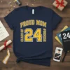 Proud Mom Class of 2024 Senior creative graphic design printed on comfortable cotton t-shirt