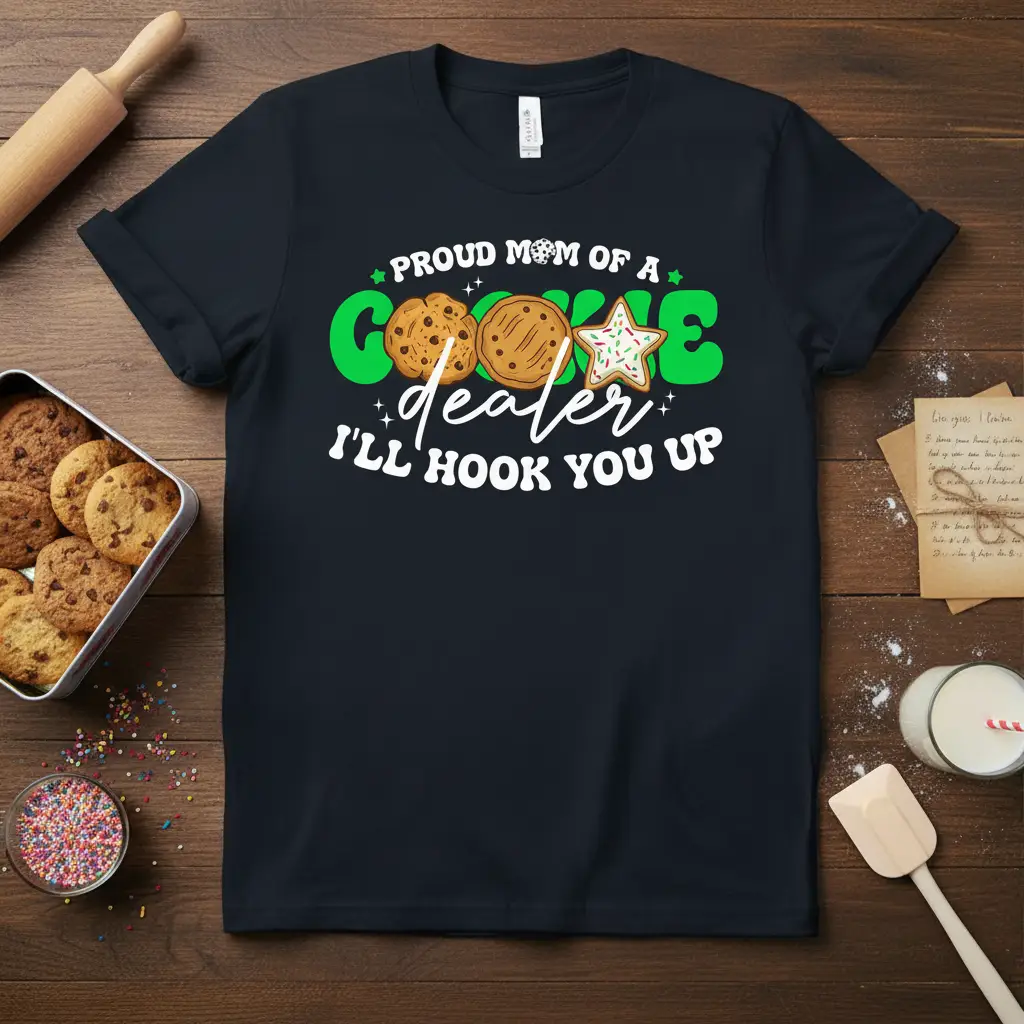 Proud Mom of a Cookie Dealer T-Shirt Funny Baking Gift