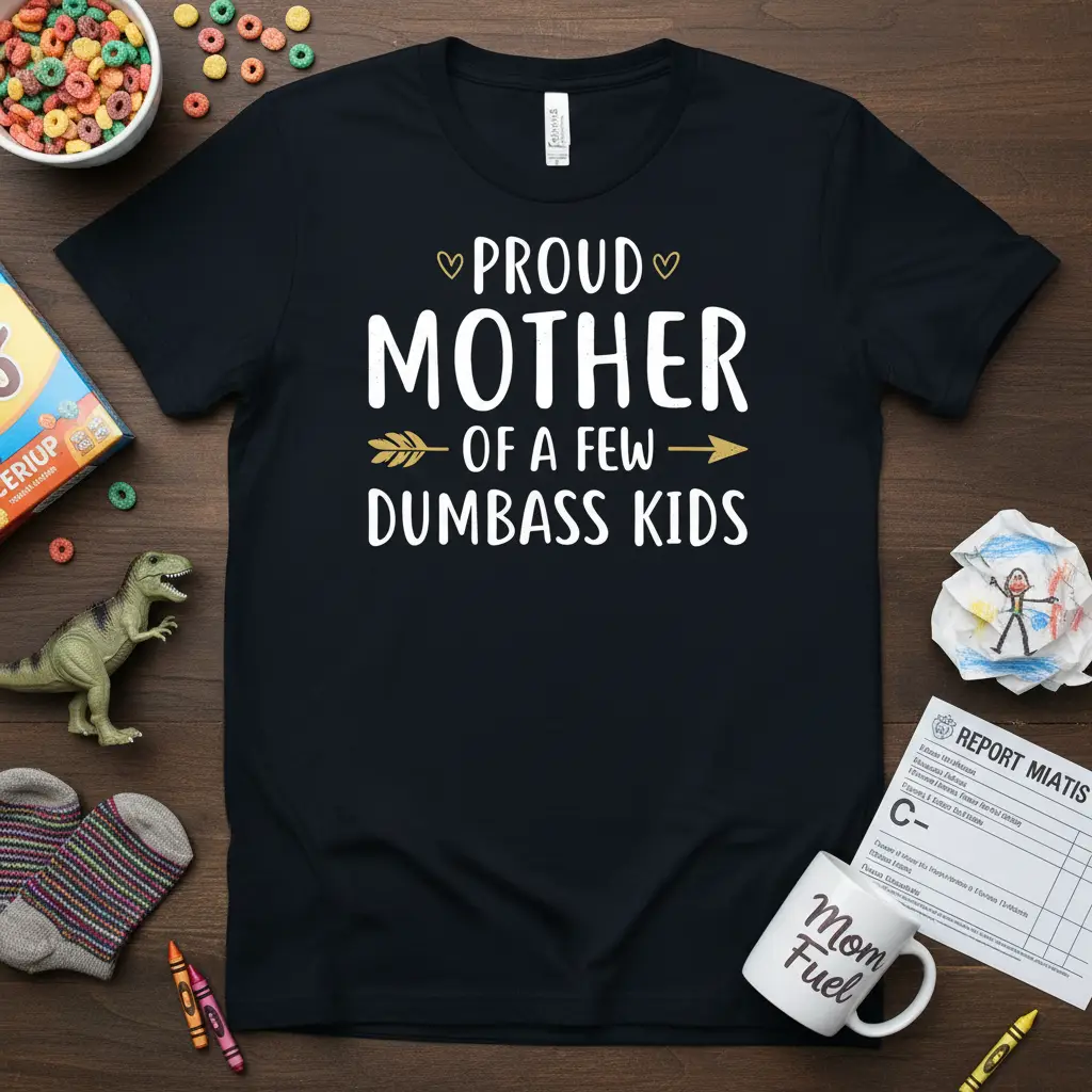 Proud Mother of a Few Dumbass Kids Funny Mom T-Shirt