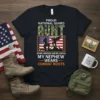 Proud National Guard Aunt t-shirt design with text and patriotic imagery, featuring combat boots