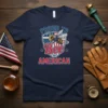 Proud to Bee an American t-shirt design with a bee and US flag shield