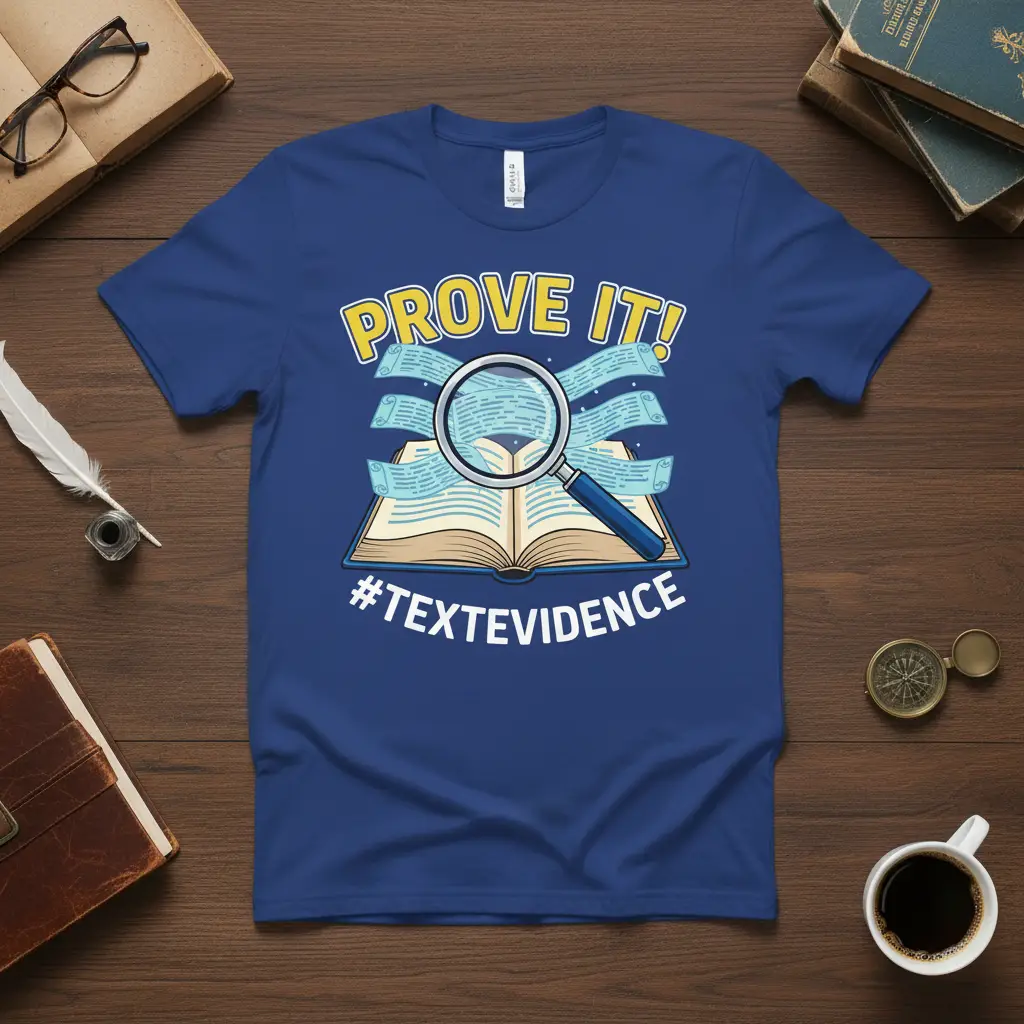 Prove It! #textevidence T-Shirt Funny Book Lover Gift